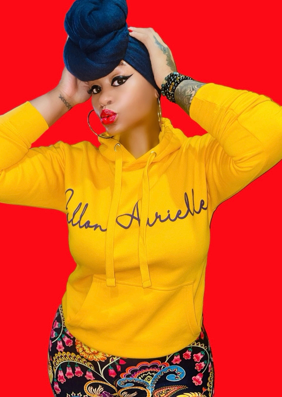 Blue Mania Curvy Plus Leggings (Navy Blue & Rainbow Multi)