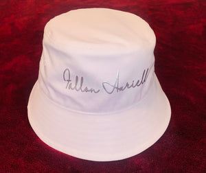 Fallon Aurielle Signature Classic Bucket Hat (White & Silver)