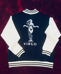 Fallon Aurielle Unisex Signature Virgo Logo & Name Zodiac Jacket (Black, Metallic Silver & White)