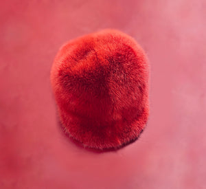 Fallon Aurielle Mink Fur Hat (Red)