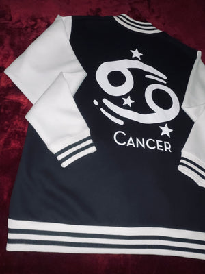 Fallon Aurielle Unisex Signature Cancer Logo & Name Zodiac Jacket (Black & White)