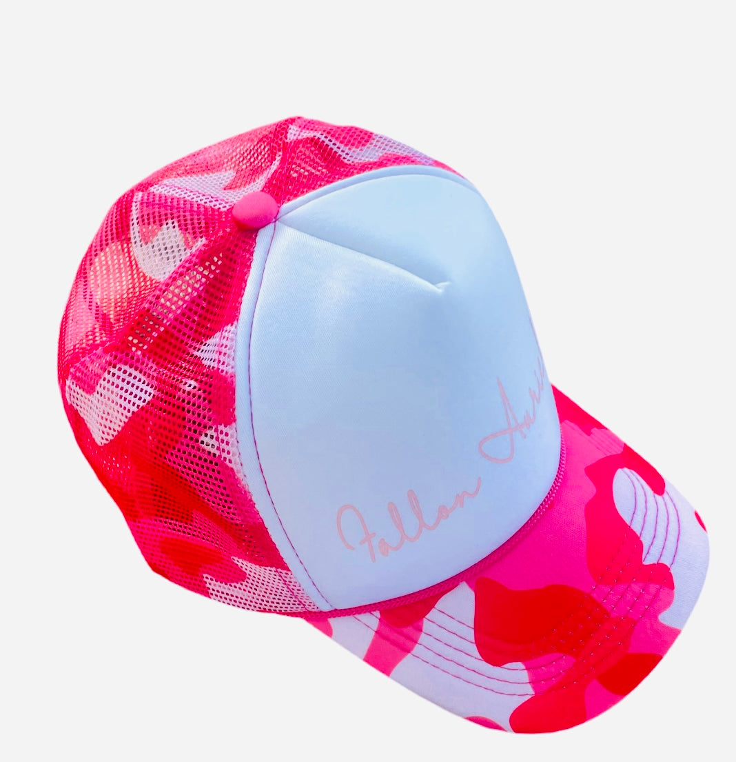 Fallon Aurielle Signature Classic 3 Piece Tennis Skirt Set (White & Pink Camo)