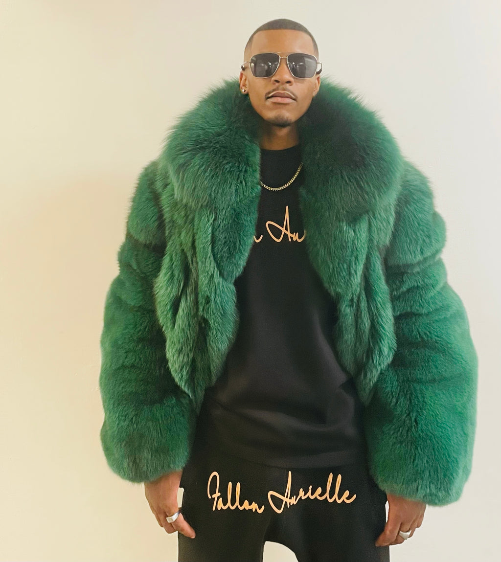 Fallon Aurielle Envy Fox Fur Coat (Hunter Green)