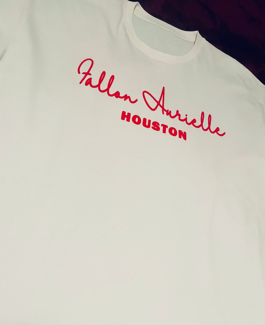 Fallon Aurielle Unisex Signature Houston Rep Yo Set T-Shirt (White & Red)