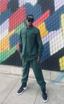 Militant Unisex Button Up Cargo Jogger Set (Hunter Green)