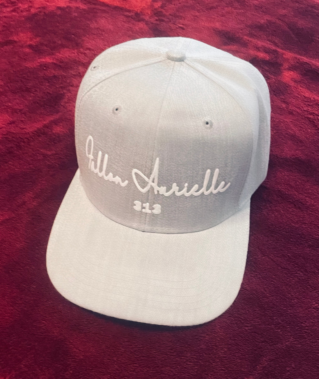 Fallon Aurielle Signature 313 Rep Yo Set Area Code Trucker Snapback Hat (Silver Gray & White)