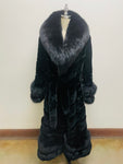 Fallon Aurielle Red Fox & Mink Sheared Fur Coat (Black, Red, Hot Pink & White)