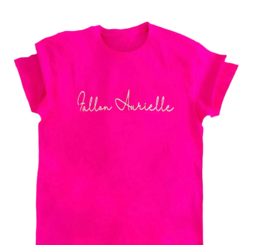 Fallon Aurielle Signature Classic Logo Leggings Set (Neon Pink, Gold & Camo Multi)