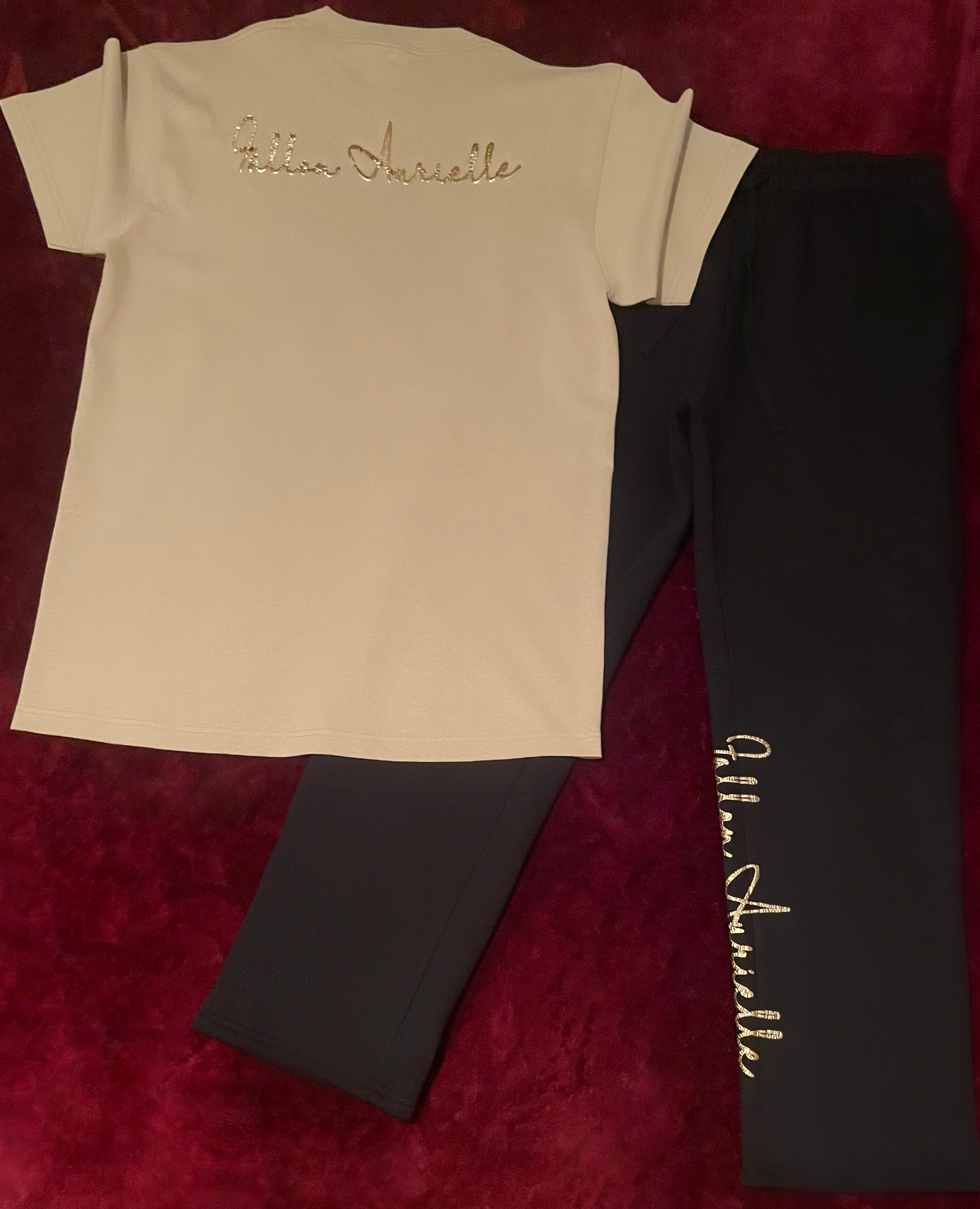 Fallon Aurielle & F.A. Unisex Signature T-Shirt (Taupe Tan & Gold)