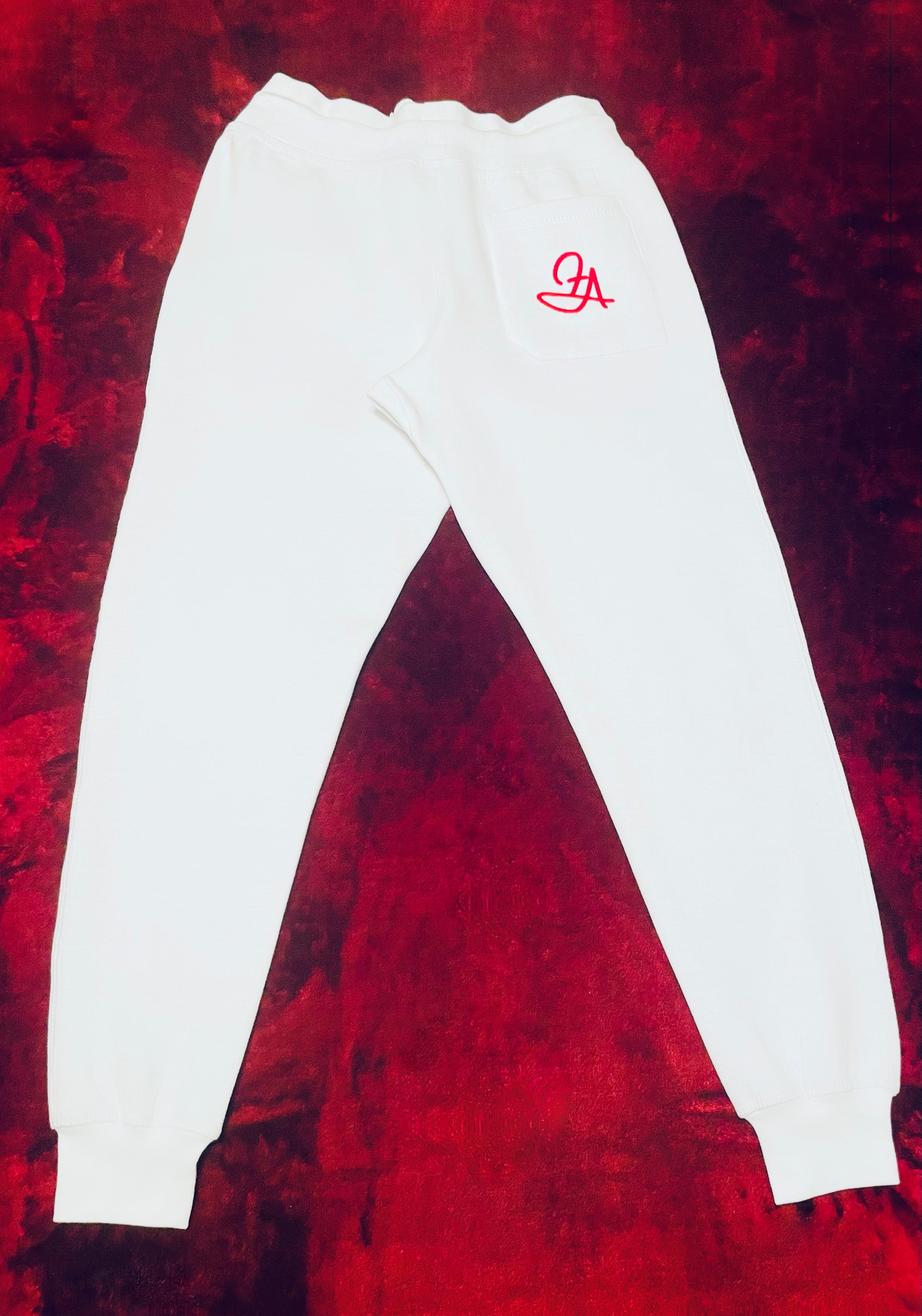 Fallon Aurielle Unisex Signature Joggers (White & Red)