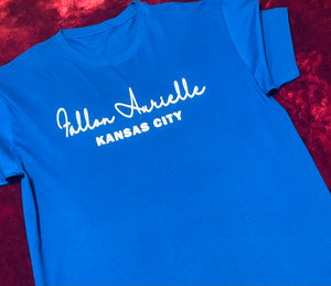 Fallon Aurielle Unisex Signature Kansas City Rep Yo Set Short Set (Royal Blue & White)