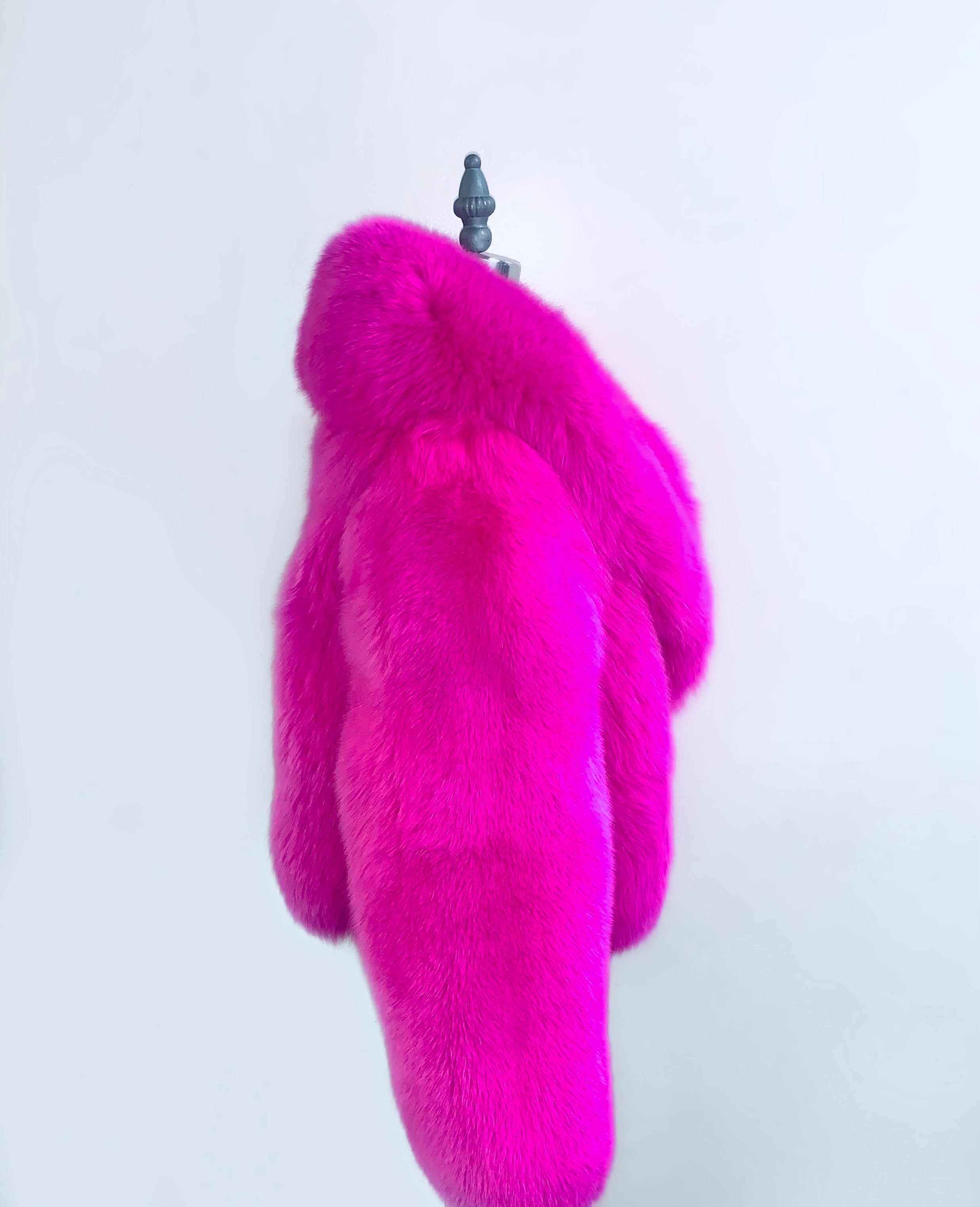 Fallon Aurielle Barbie Fox Fur Jacket (Hot Pink)