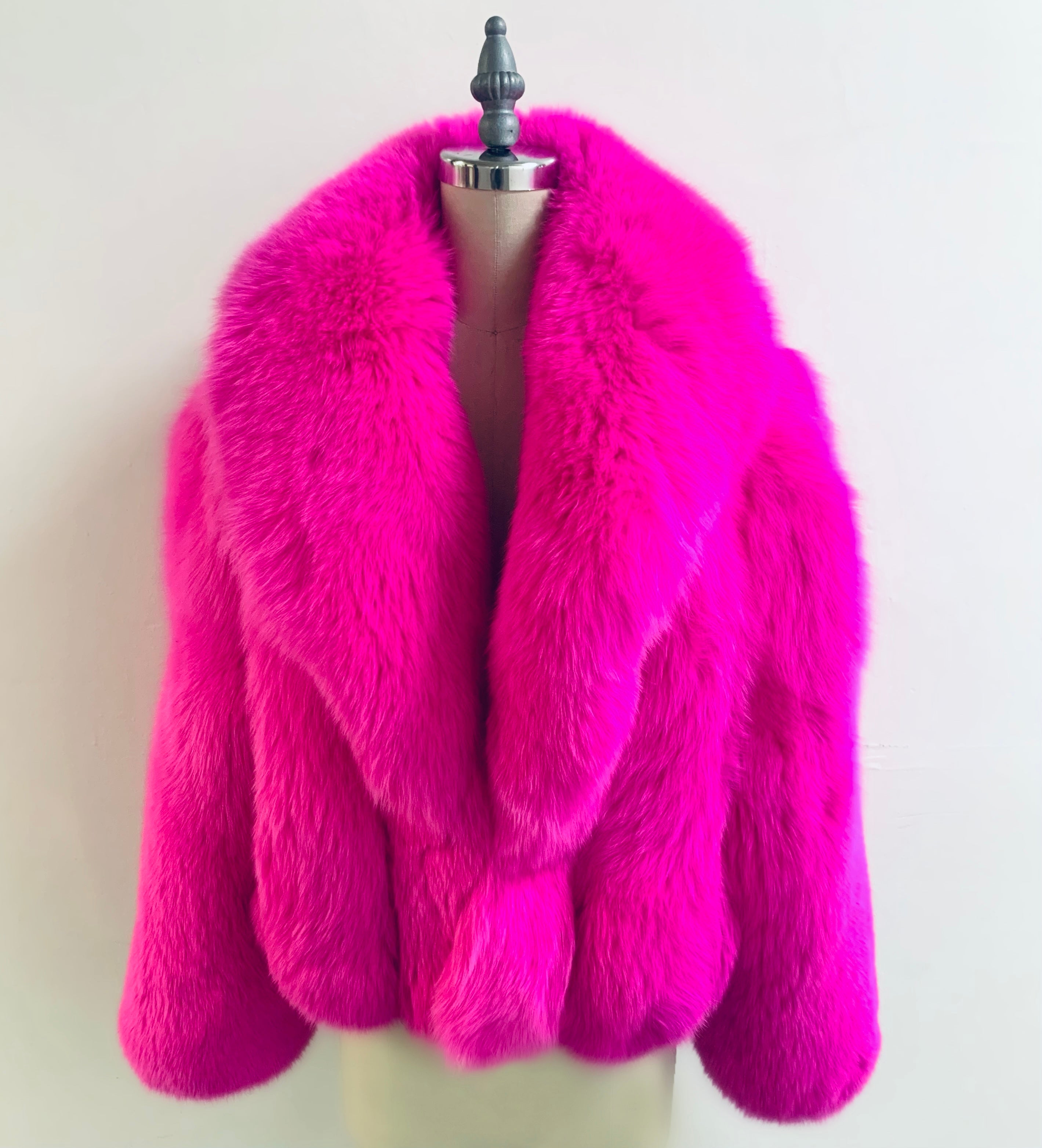 Fallon Aurielle Barbie Fox Fur Jacket (Hot Pink)