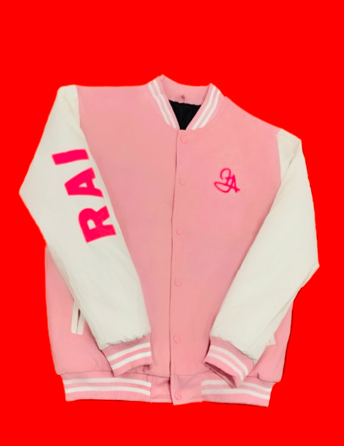 Fallon Aurielle Unisex Signature Florida Rep Yo Set & Name Members Only Jacket (Pink & White)
