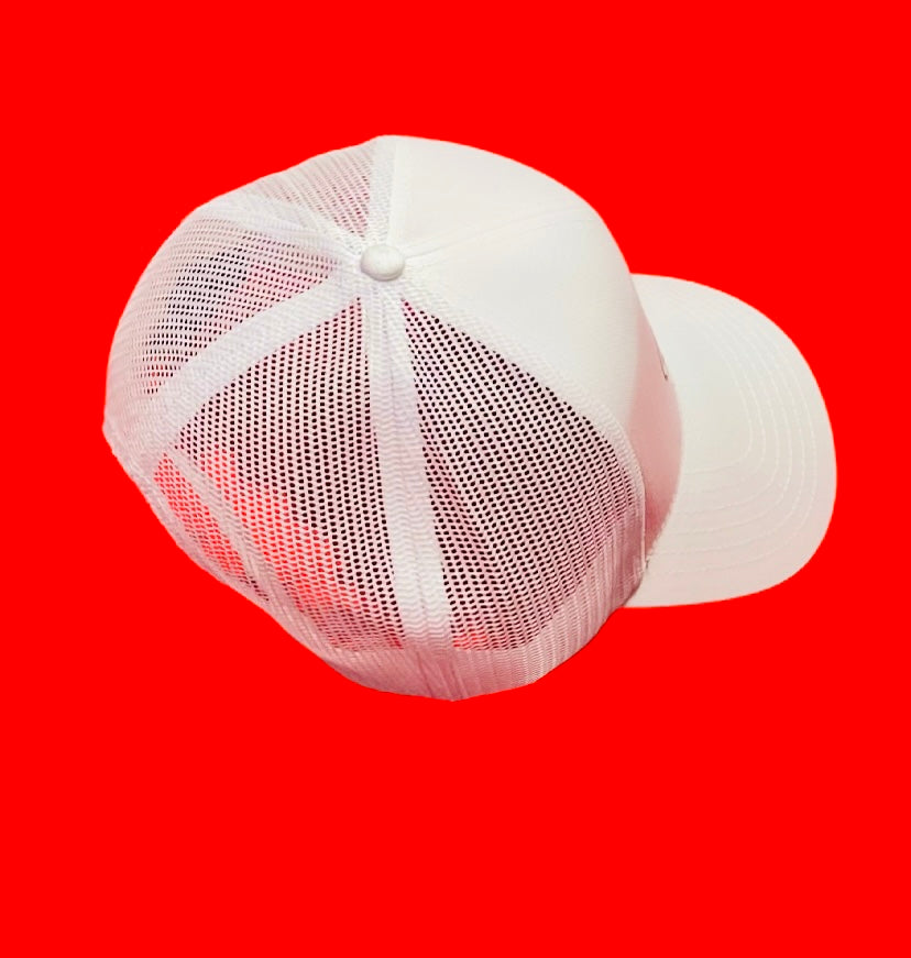 Fallon Aurielle F.A. 2 Tone Signature Classic Trucker Snapback Hat (White & Black)