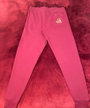 Fallon Aurielle Unisex Signature 3 Piece Detroit Rep Yo Set Jogger Set (Burgundy & Gold)