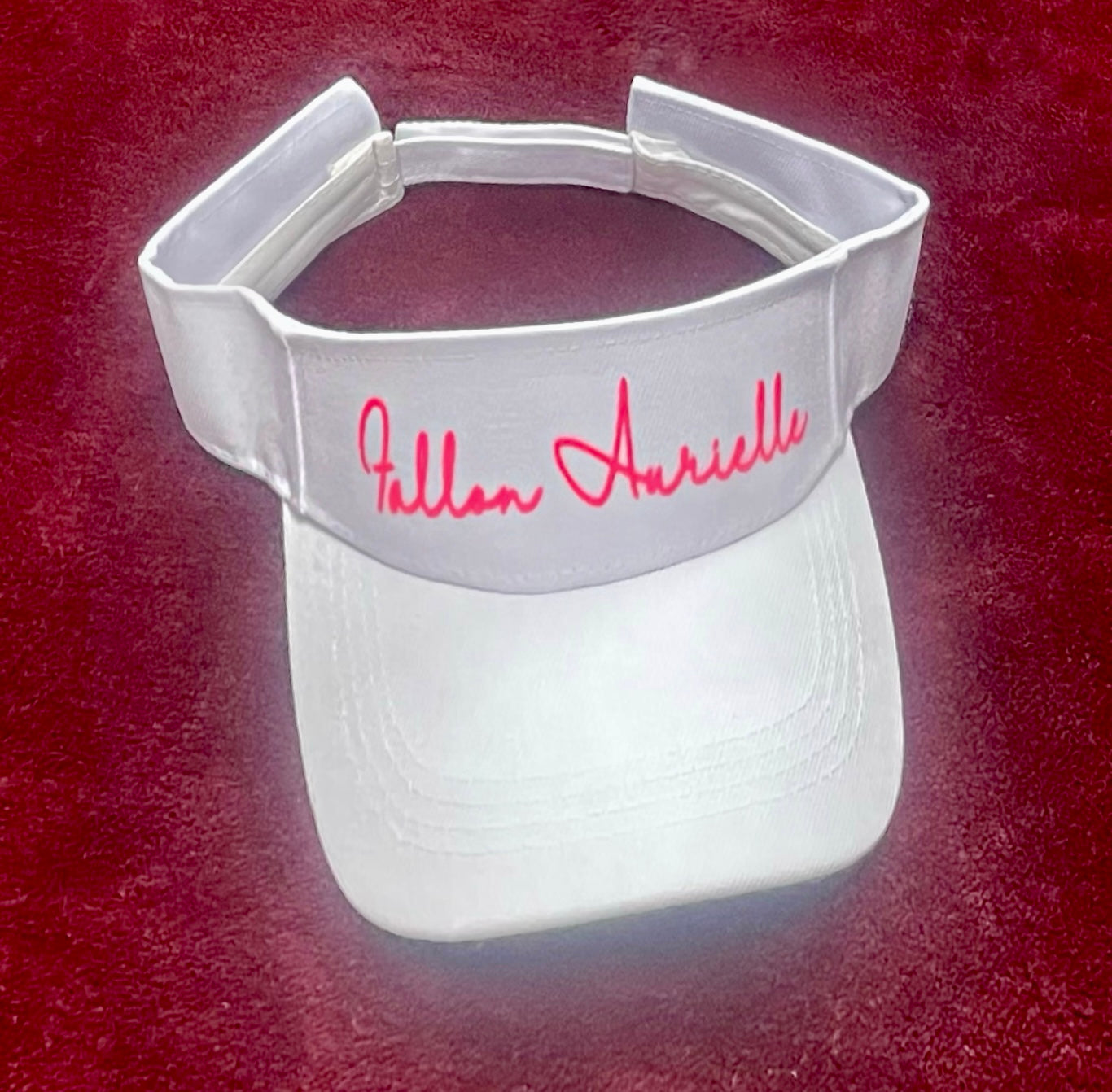 Fallon Aurielle Signature Classic 3 Piece Tennis Skirt Set (White & Neon Pink)