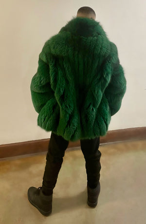 Fallon Aurielle Envy Fox Fur Coat (Hunter Green)