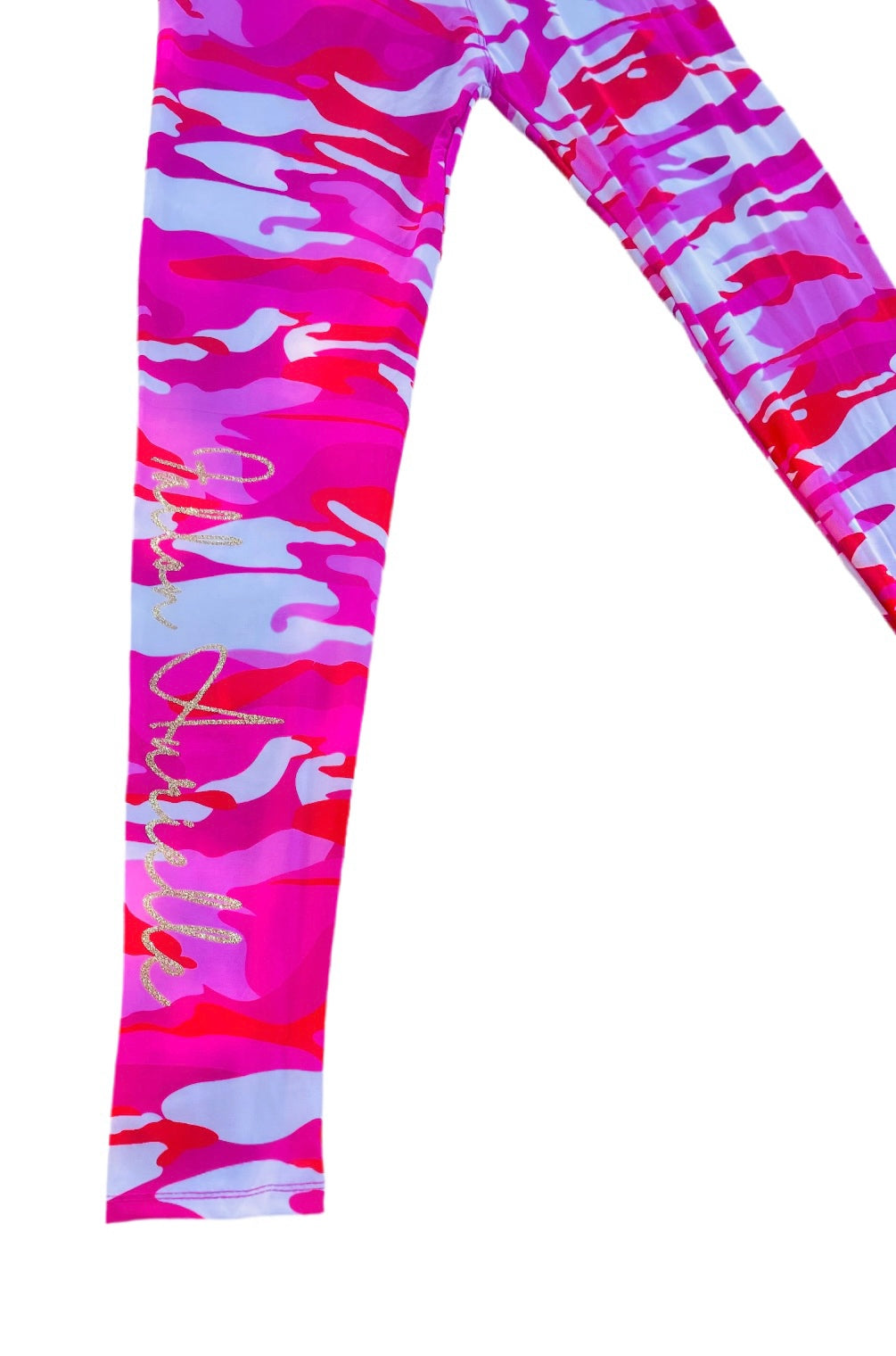 Fallon Aurielle Signature Classic Logo Leggings Set (Neon Pink, Gold & Camo Multi)