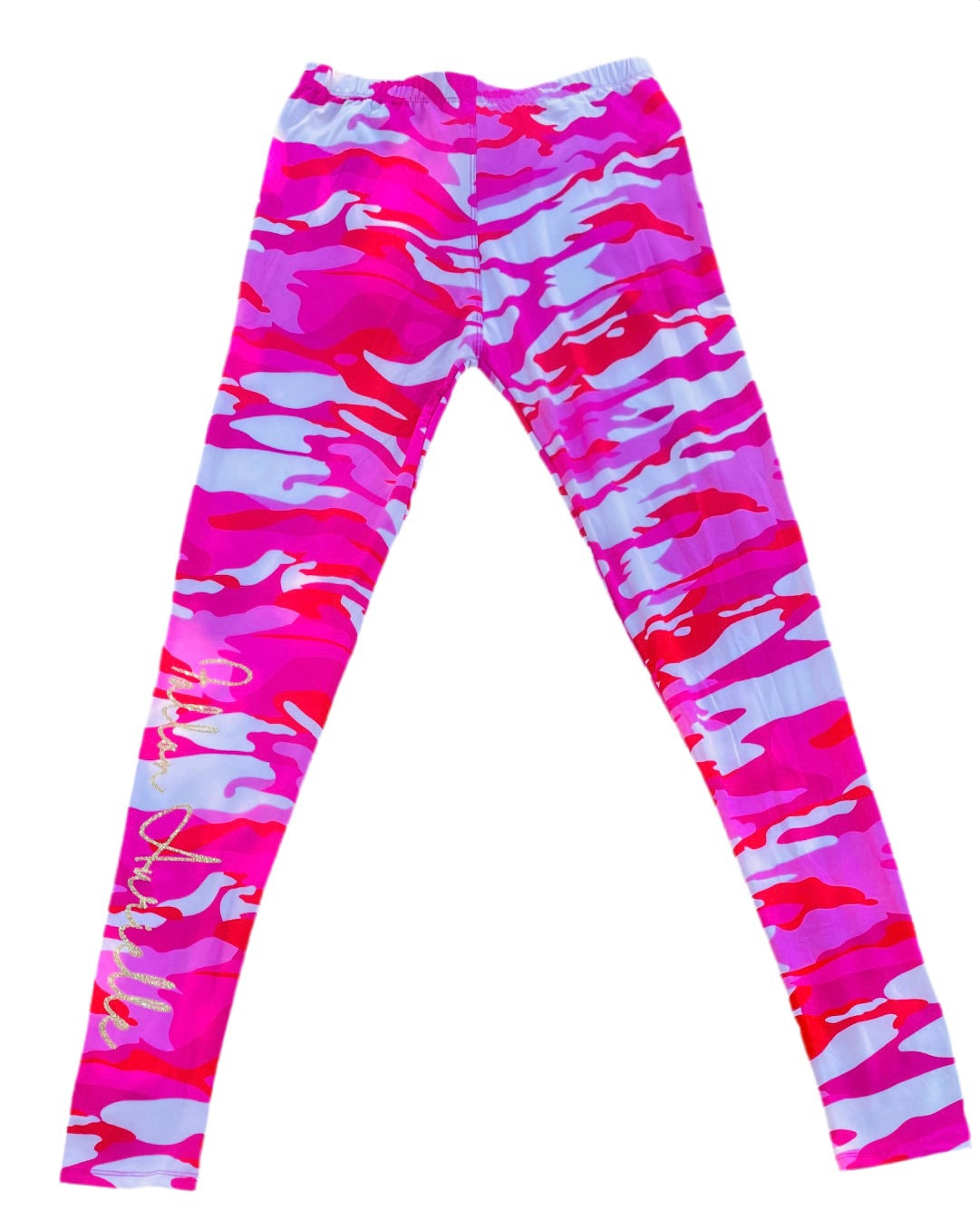 Fallon Aurielle Signature Classic Logo Leggings Set (Neon Pink, Gold & Camo Multi)