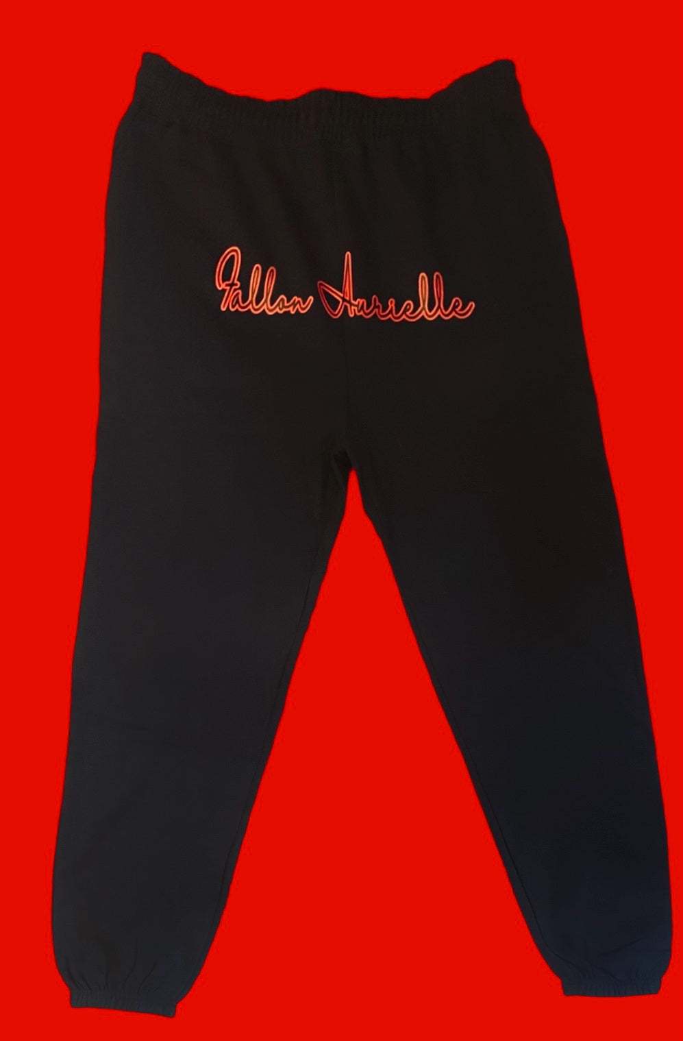Fallon Aurielle Unisex 2 Tone Signature Classic 3 Piece Jogger Set (Black & Red)