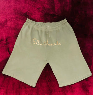 Fallon Aurielle & F.A. Unisex Signature 3 Piece Short Set (Olive Green, Gold & White)