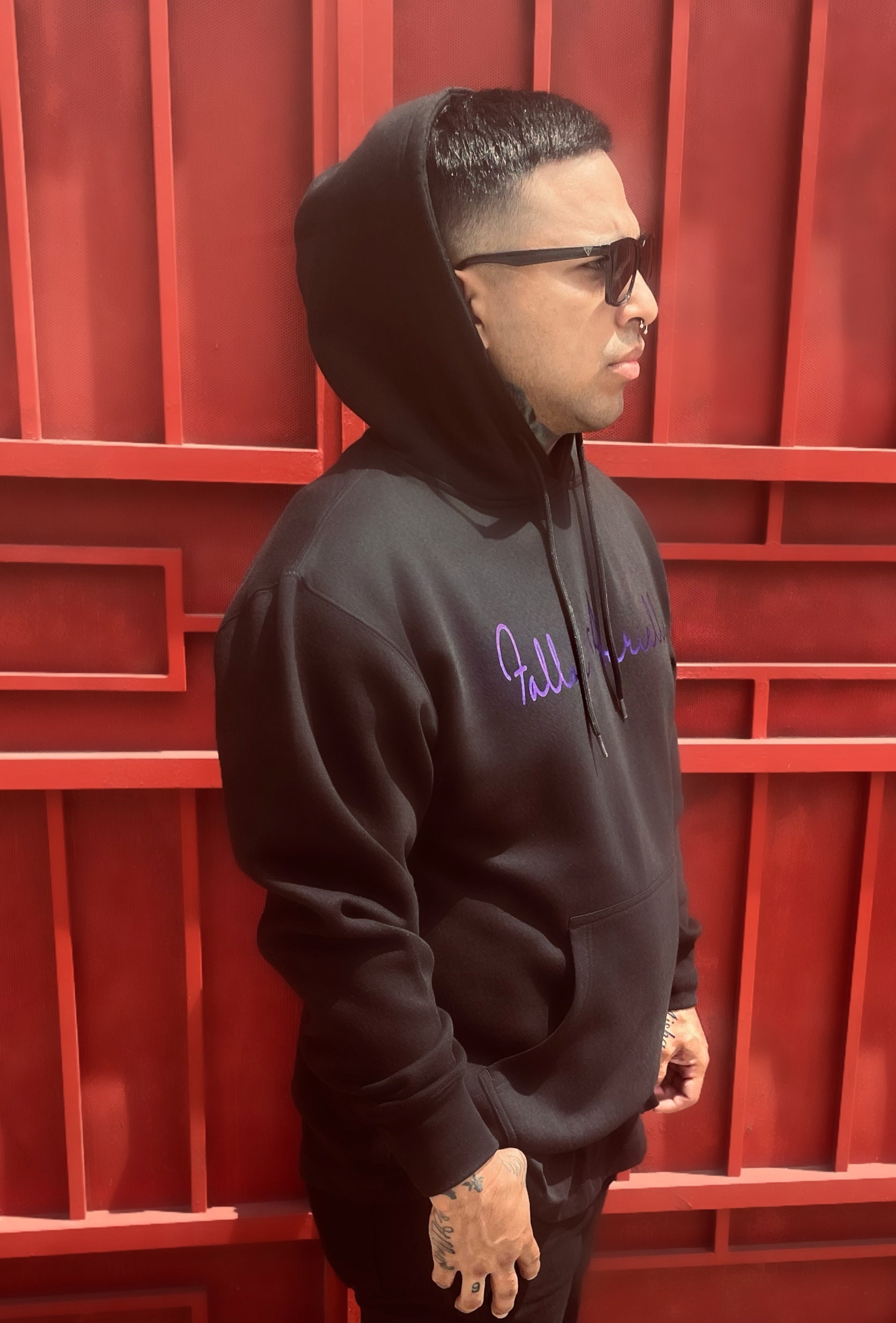 Fallon Aurielle Unisex Signature Classic Hoodie (Black & Purple Sparkle)