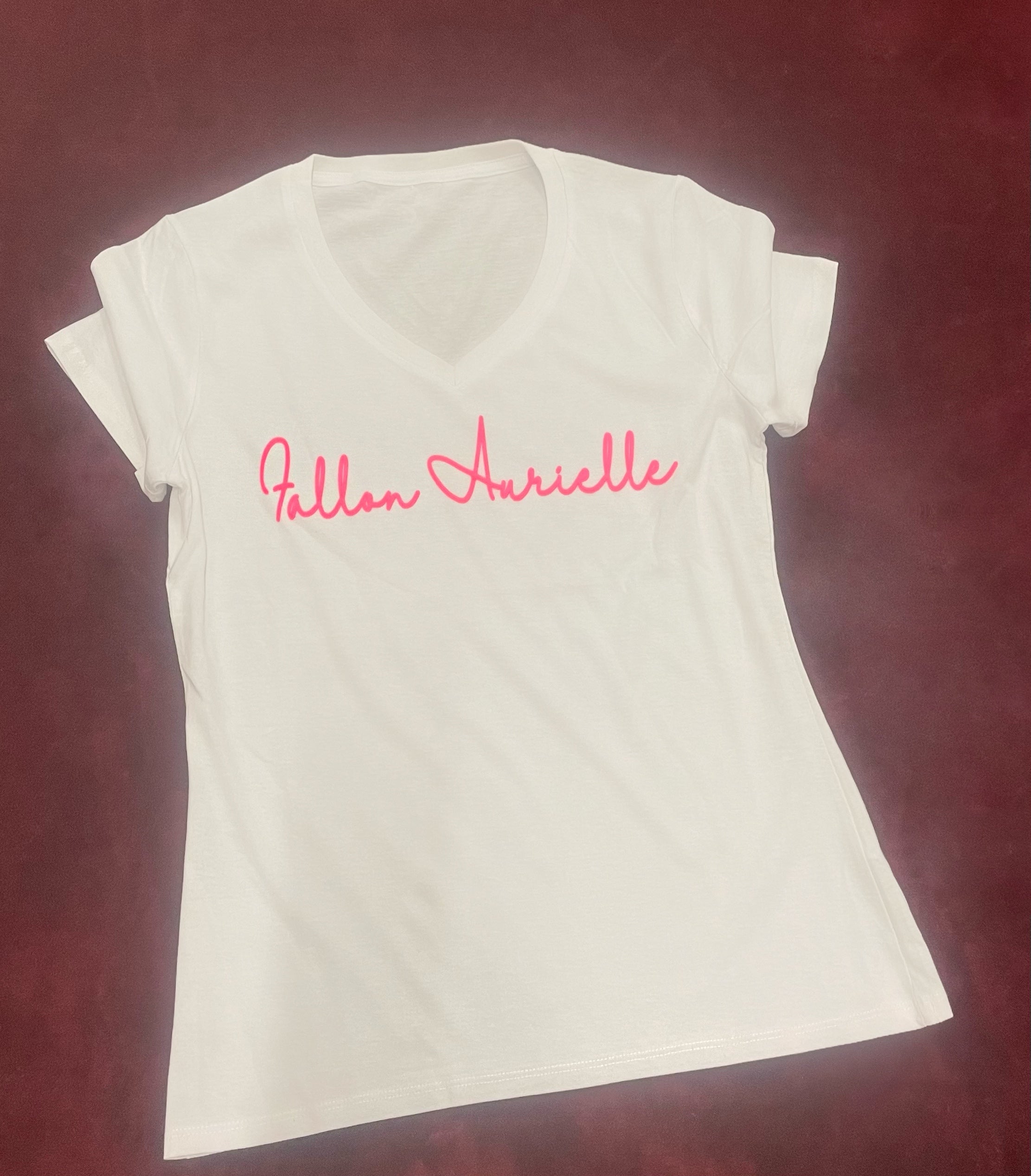 Fallon Aurielle Signature Classic 3 Piece Tennis Skirt Set (White & Neon Pink)