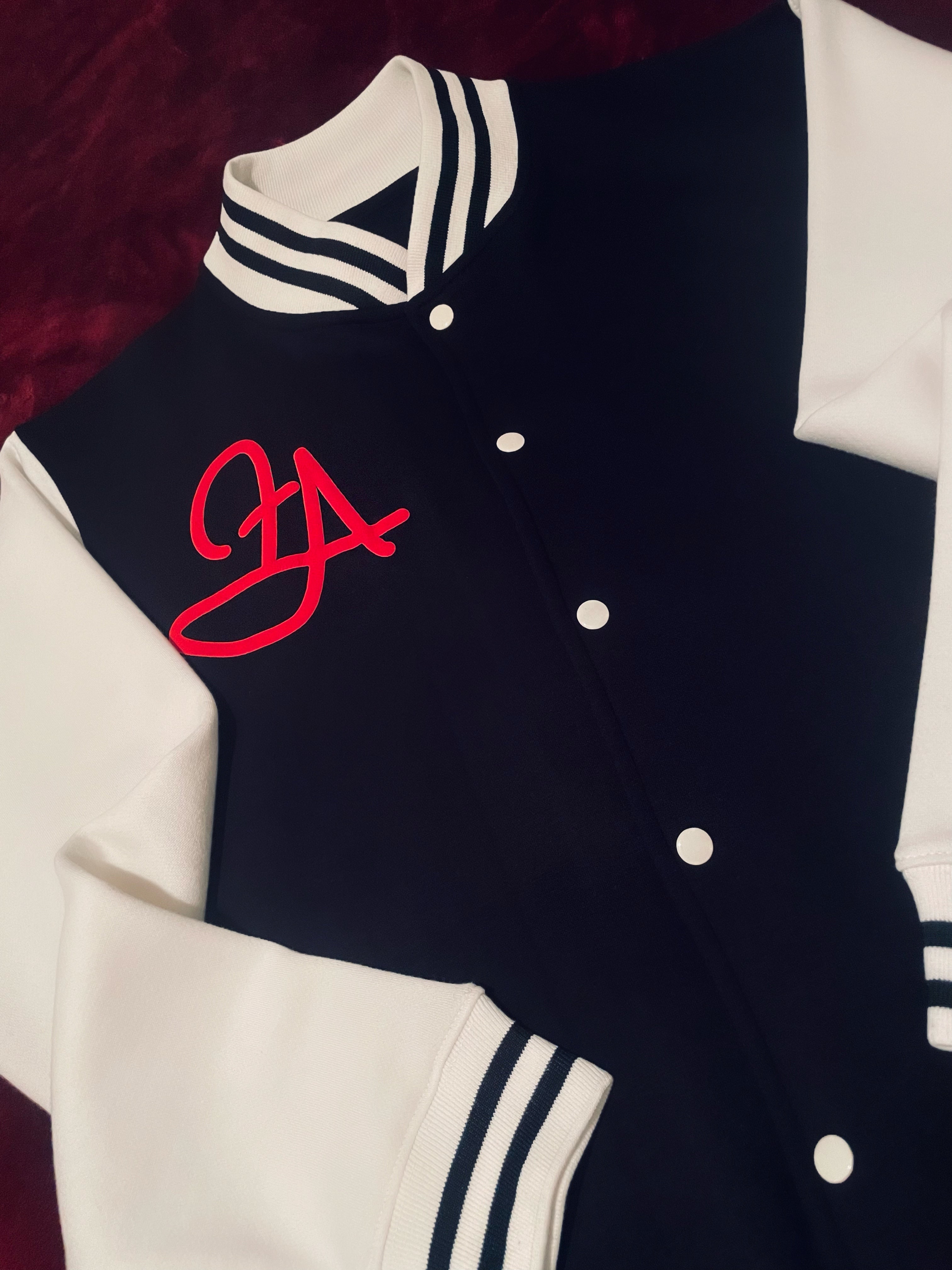 Fallon Aurielle Unisex Signature Virgo Logo & Name Zodiac Jacket Jogging Set (Black, Red & White)