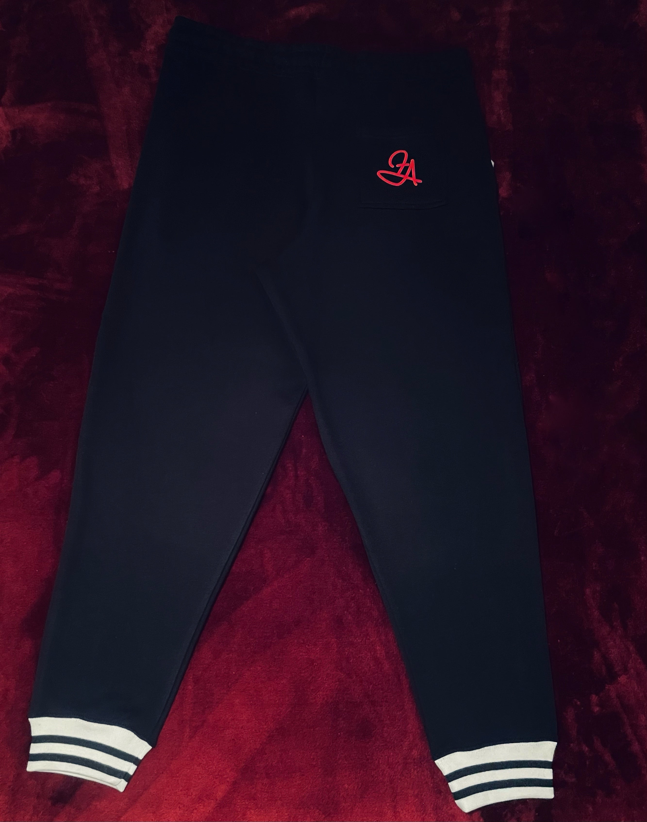 Fallon Aurielle Unisex Signature Virgo Logo & Name Zodiac Jacket Jogging Set (Black, Red & White)