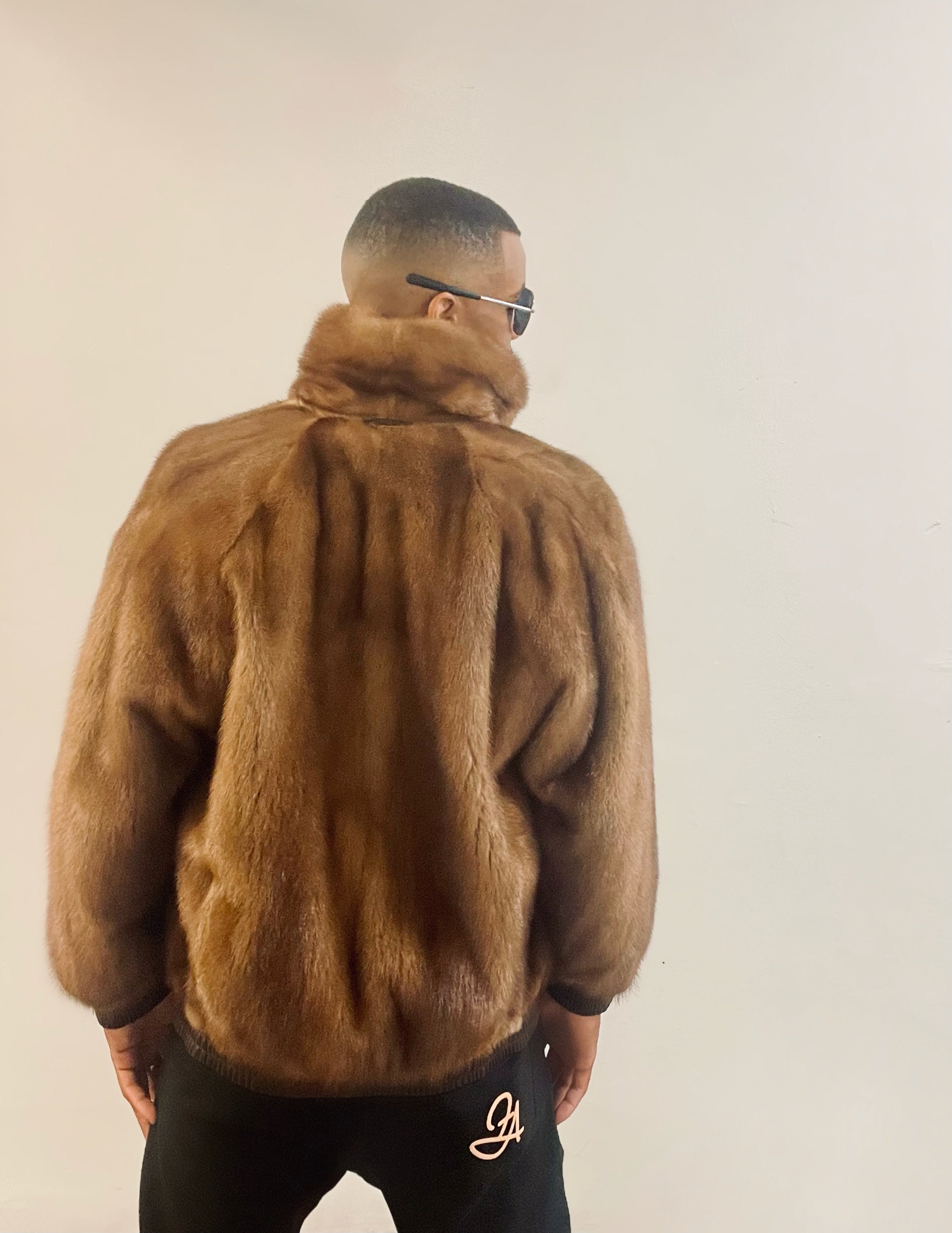 Fallon Aurielle Mink & Lamb Leather Reversible Jacket (Natural Brown)