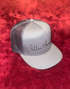 Fallon Aurielle Signature Classic Trucker Snapback Hat (Charcoal Gray & Black)