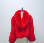 Fallon Aurielle Cherrie Fox Fur Jacket (Red)