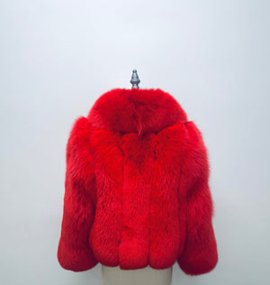 Fallon Aurielle Cherrie Fox Fur Jacket (Red)