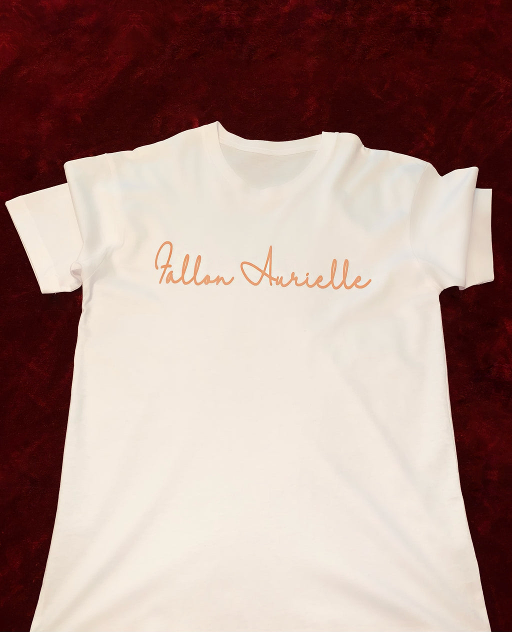 Fallon Aurielle Unisex Signature Classic T-Shirt (White & Tan)