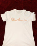 Fallon Aurielle Unisex Signature Classic T-Shirt (White & Tan)