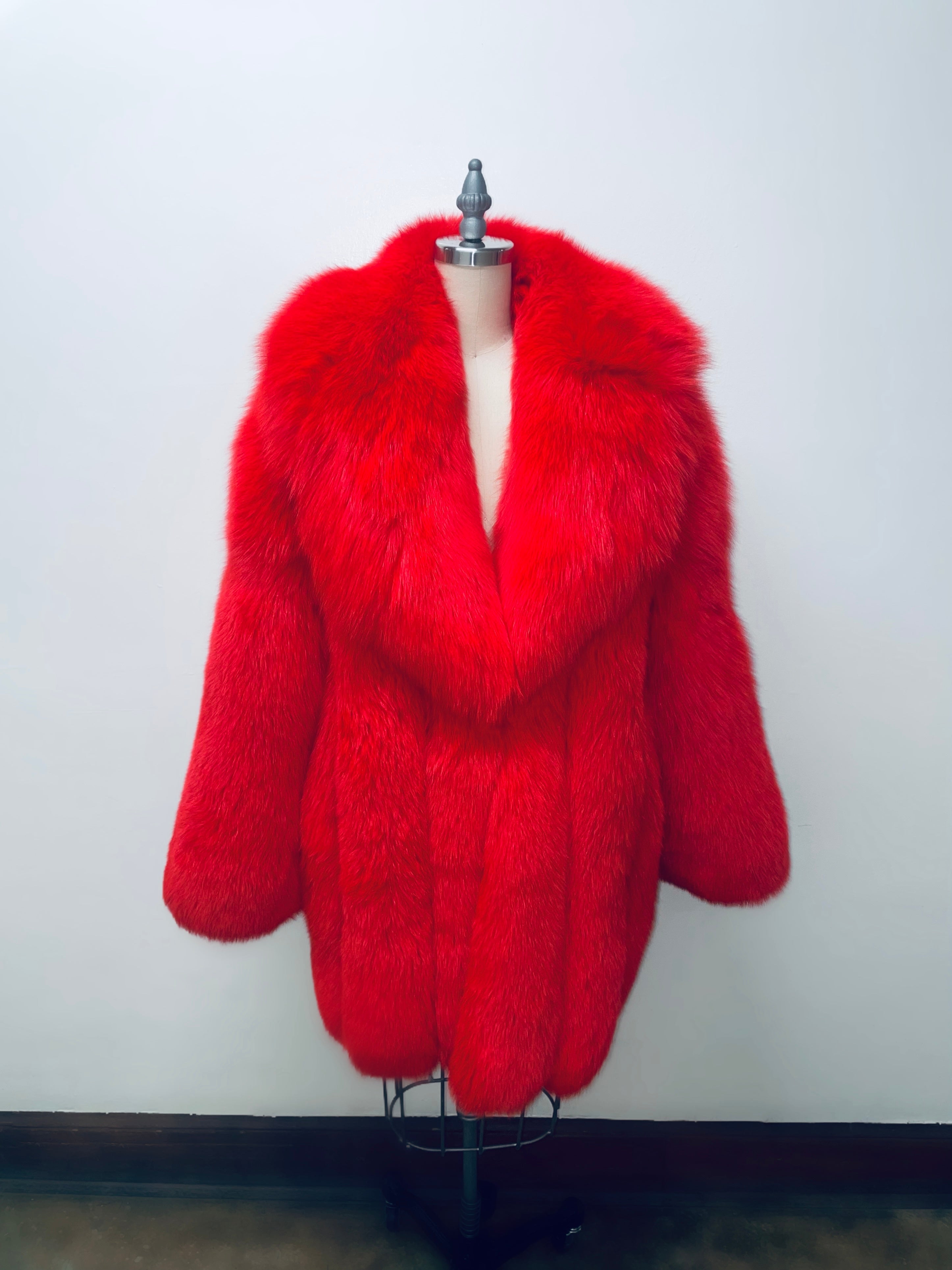 Fallaon Fox Fallon Aurielle 3/4 Fox Fur Coat (Red)