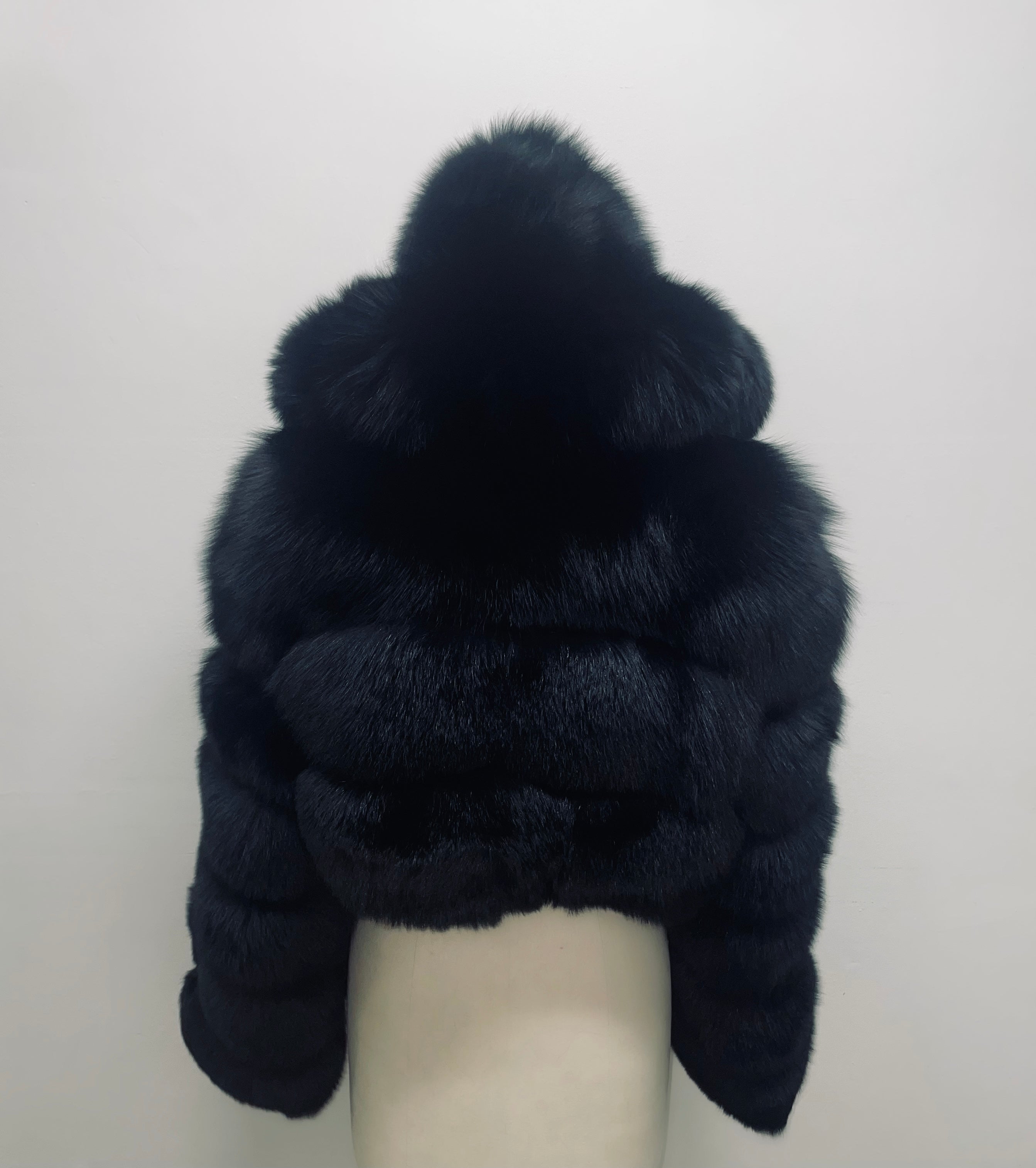 Fallon Aurielle Onyx Fox Fur Zipper Jacket (Black)