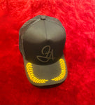 Fallon Aurielle F.A. Signature Classic Embroidered Trucker Snapback Hat (Black & Yellow Gold)