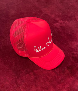 Fallon Aurielle Signature Classic Trucker Snapback Hat (Red & White)