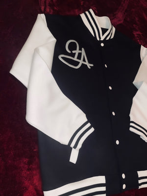 Fallon Aurielle Unisex Signature Sagittarius Logo & Name Zodiac Jacket Jogging Set (Black, Metallic Silver & Cream)