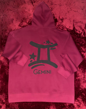Fallon Aurielle Unisex Signature Gemini Logo & Name Zodiac Jogging Set (Burgundy & Black)