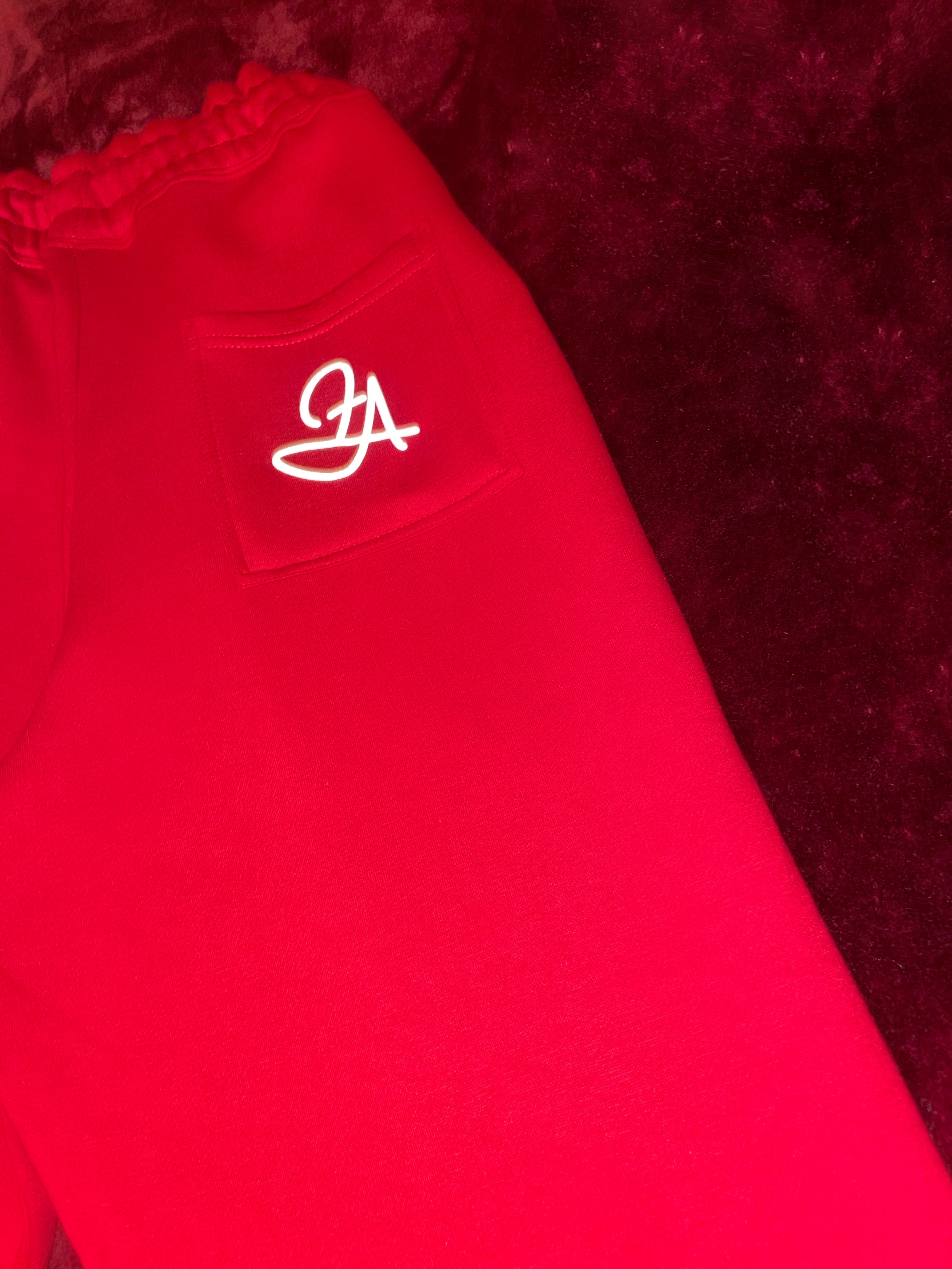 Fallon Aurielle Unisex Signature Scorpio Scorpion Logo & Name Zodiac Jacket Jogging Set (Red & White)
