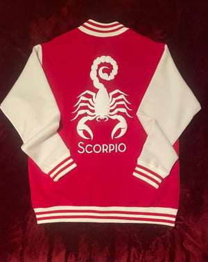 Fallon Aurielle Unisex Signature Scorpio Scorpion Logo & Name Zodiac Jacket Jogging Set (Red & White)