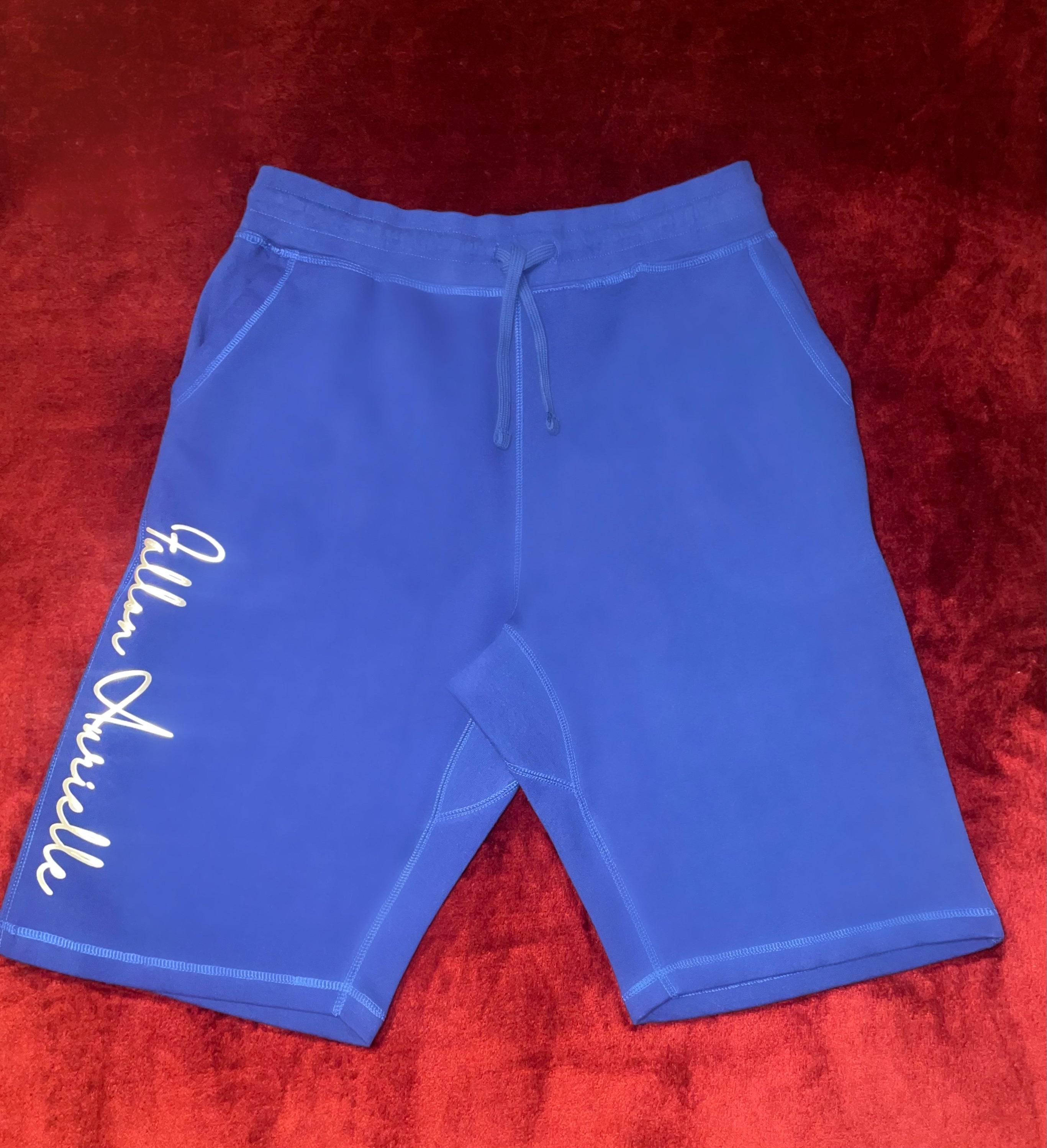 Fallon Aurielle Unisex Signature Gemini Logo & Name Zodiac Short Set (Royal Blue & Silver)