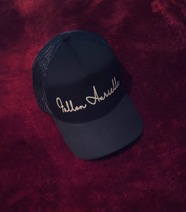 Fallon Aurielle Signature Trucker Snapback Hat (Black & Metallic Silver)