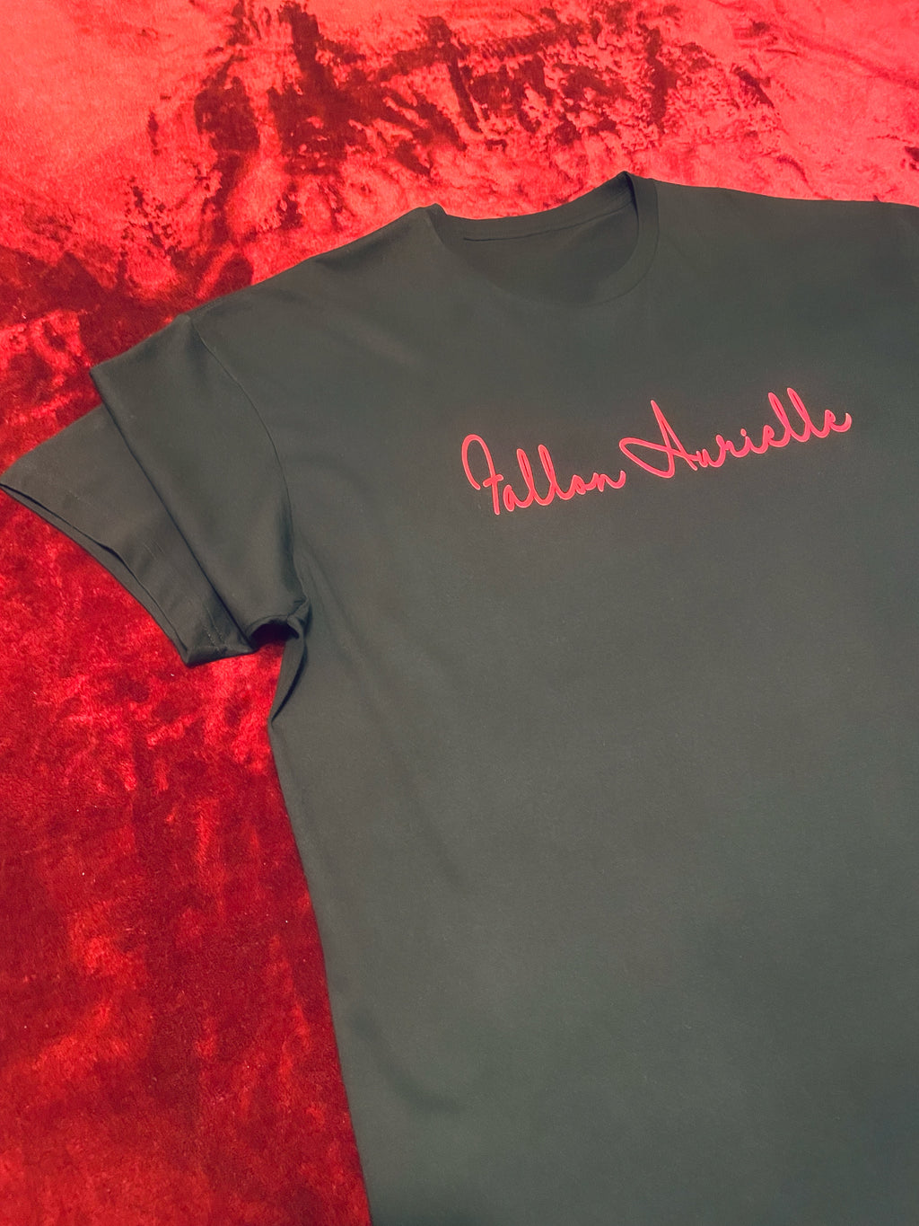 Fallon Aurielle Unisex Signature Classic T-Shirt (Black & Matte Red)