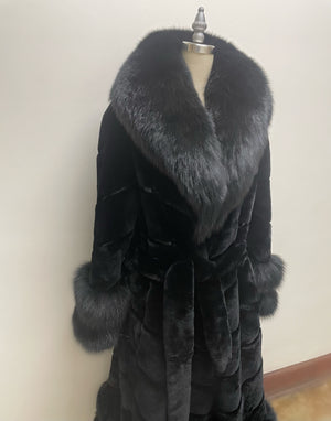 Fallon Aurielle Red Fox & Mink Sheared Fur Coat (Black, Red, Hot Pink & White)