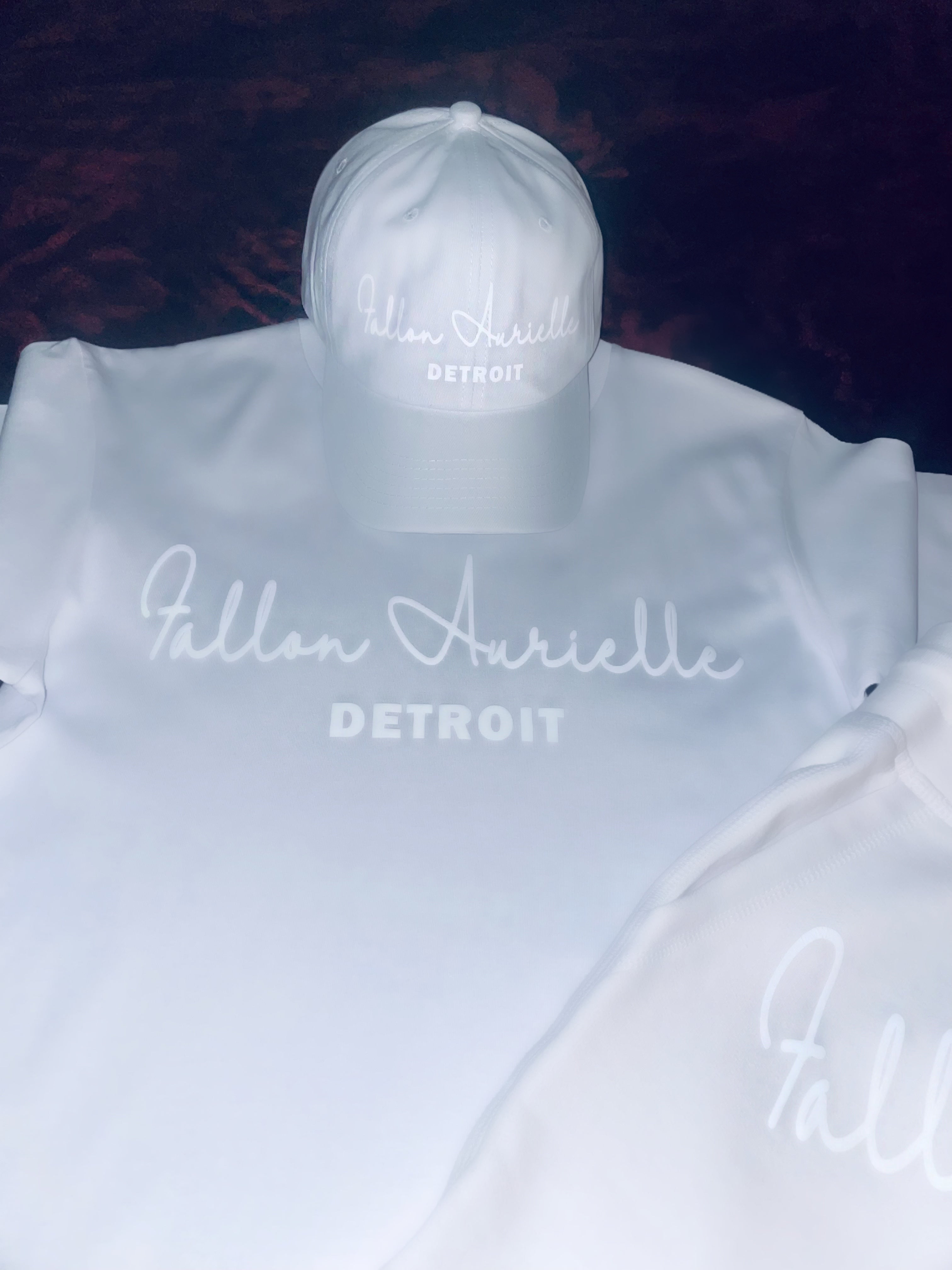 Fallon Aurielle Signature Detroit T-Shirt (White On White)