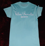 Fallon Aurielle Unisex Signature Detroit T-Shirt (Seafoam Green & White)